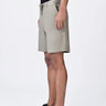 Linen Herringbone Shorts with Drawstring Waist - Taupe - Genes Lecoanet Hemant