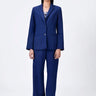 Linen Jacket with Constructed Darts - Navy Blue - Genes Lecoanet Hemant