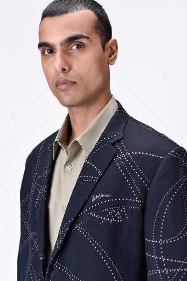 Linen Jacket with Dotted Aurora Print - Genes Lecoanet Hemant
