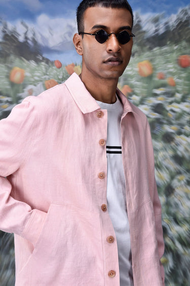 Designer Rosie jacket in linen fabric with modern silhouette
