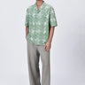 Loose Fit Cuban Collar Half Sleeve Shirt Taupe - Genes Lecoanet Hemant