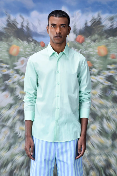 Malmal Formal Regular Fit Shirt- Nile Green - Genes Online Store