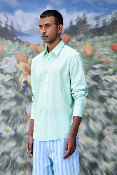 Malmal Formal Regular Fit Shirt- Nile Green - Genes Online Store