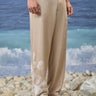 Mastic viscose nylon trousers for women showing smooth breathable fabric texture