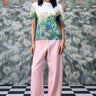 Meadow print T-shirt for women with floral graphic and relaxed fit