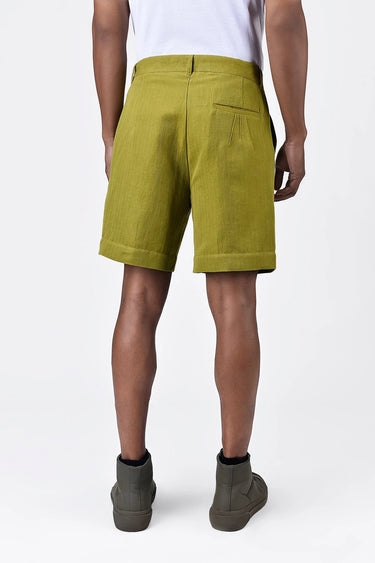 Men's Easy Fit Drawstring Shorts Bright Olive - Genes Lecoanet Hemant