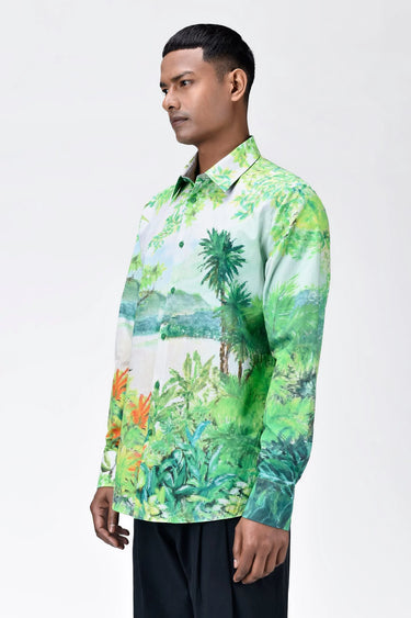 Men's Full Sleeve Shirt with Landscape Print - Genes Lecoanet Hemant