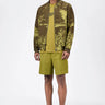 Men's Linen Herringbone Easy Fit Bomber Jacket -Khaki - Genes Lecoanet Hemant