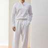 Men's Linen Shirt with Tonal Signature Details - Genes Lecoanet Hemant