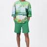Men's Oversized Pixelated Landscape Print T-Shirt - Genes Lecoanet Hemant