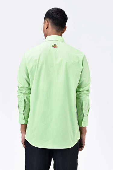Men's Regular Fit Button Down Shirt with Fruit Basket Embroidery - Genes Lecoanet Hemant