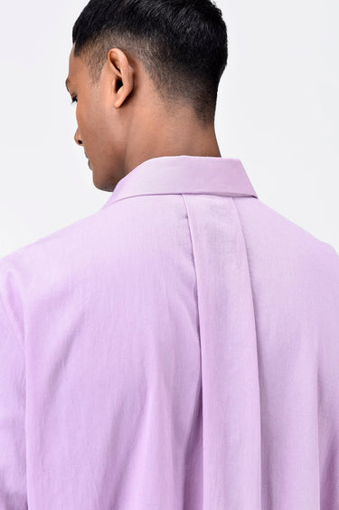 Men's Regular Fit Button Up Shirt with Box Pleat - Genes Lecoanet Hemant