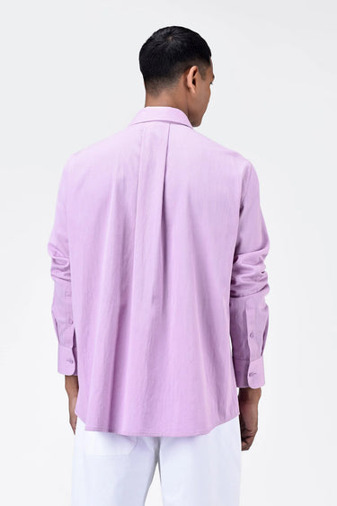 Men's Regular Fit Button Up Shirt with Box Pleat - Genes Lecoanet Hemant