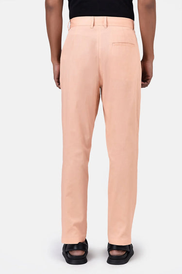 Men's Regular Fit Corduroy Trousers-Light Peach - Genes Lecoanet Hemant
