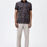 Men's Regular Fit Polo with Khaki Animal Print - Genes Lecoanet Hemant
