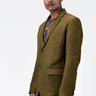 Men's Regular Fit Two-Button Jacket-Khaki - Genes Lecoanet Hemant