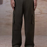 Military Green Cotton Twill Cargo Trousers - Genes Online Store