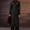 Military Green Cotton Twill Trench - Genes Online Store