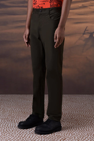 Military Green Cotton Twill Trouser - Genes Online Store