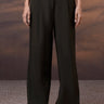 Military Green Cotton Twill Wide-Leg Trousers - Genes Online Store