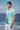 Mint green abstract print polo t-shirt men India, breathable premium cotton fabric