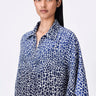 Modal V-Neck Dress with Cell Degrade Print - Blue Black - Genes Lecoanet Hemant