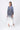Modal V-Neck Dress with Cell Degrade Print - Blue Black - Genes Lecoanet Hemant