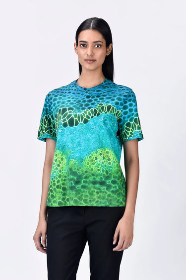 Multi-Color Relaxed Fit Crew Neck T-Shirt - Genes Lecoanet Hemant