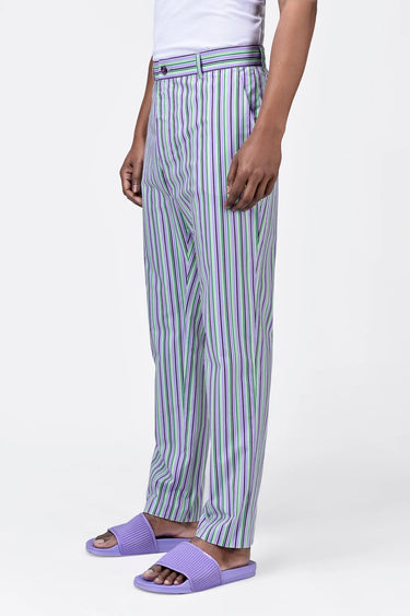 Multicolor Stripes Regular Fit Men's Trousers - Genes Lecoanet Hemant