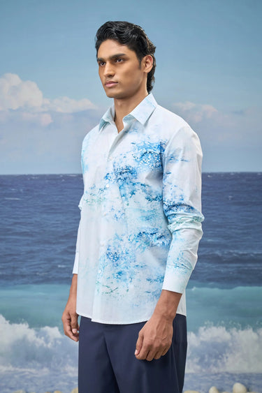 Multicolour Premium Cotton Poplin Abstract Print Shirt