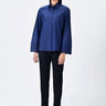 Navy Blue Straight Fit Shirt in Giza Cotton Poplin - Genes Lecoanet Hemant