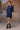 Navy Embroidered Cotton Poplin Tie-Waist Dress - Genes Online Store