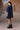 Navy Embroidered Cotton Poplin Tie-Waist Dress - Genes Online Store
