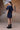 Premium navy dress with statement flounce sleeves for casual and daywear
