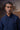 Navy long sleeve Giza cotton poplin shirt with clean minimal design for men