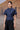 Navy Giza Cotton Top with Structured Sleeves - Genes Online Store