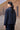 Navy Poly Viscose Check & Leather Bomber Jacket - Genes Online Store