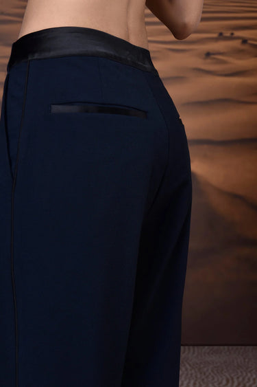 Designer navy trousers men India for workwear and evening styling