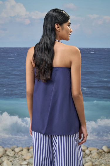 Navy sleeveless top for women perfect for summer wear