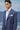 Navy poly viscose jacket for men styled for formal wear