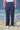 Navy poly viscose trousers for men with relaxed-leg design