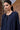 Navy Silk Viscose Gathered Neck Shirt - Genes Online Store