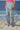 Navy Stripe Premium Cotton Denim Relaxed Cargo Pants