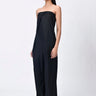 Off-Shoulder Jumpsuit with Overlapping Pleats