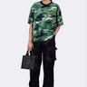 Oversized Camouflage Print Crew Neck T-Shirt - Genes Lecoanet Hemant