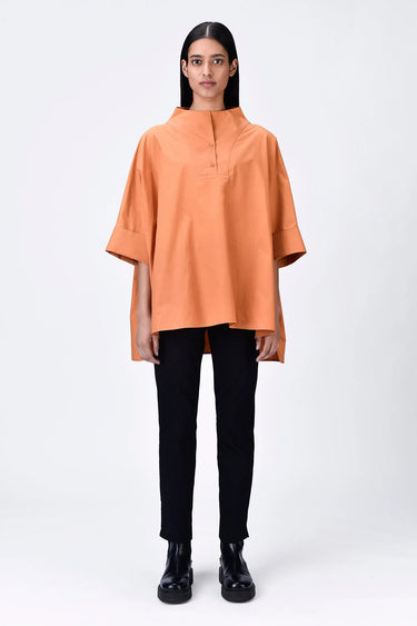 Oversized Casual Cotton Shirt - Light Amber - Genes Lecoanet Hemant