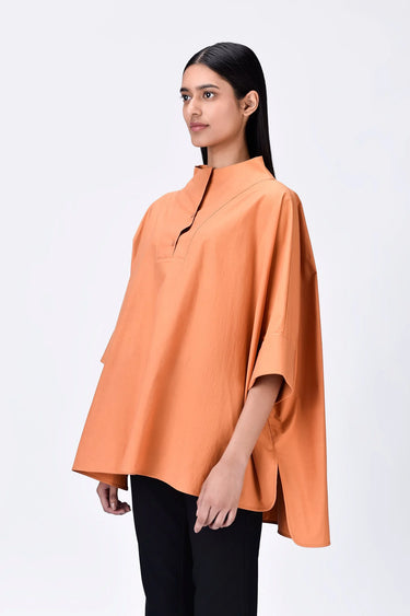 Oversized Casual Cotton Shirt - Light Amber - Genes Lecoanet Hemant