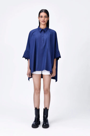 Oversized Cotton Heritage Ravioli Embroidery Shirt - Genes Lecoanet Hemant