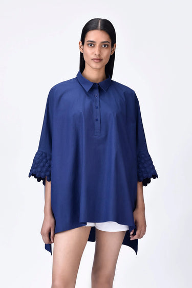 Oversized Cotton Heritage Ravioli Embroidery Shirt - Genes Lecoanet Hemant