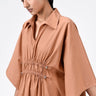 Oversized Cotton Poplin Dress with Front Slit Salmon - Genes Lecoanet Hemant